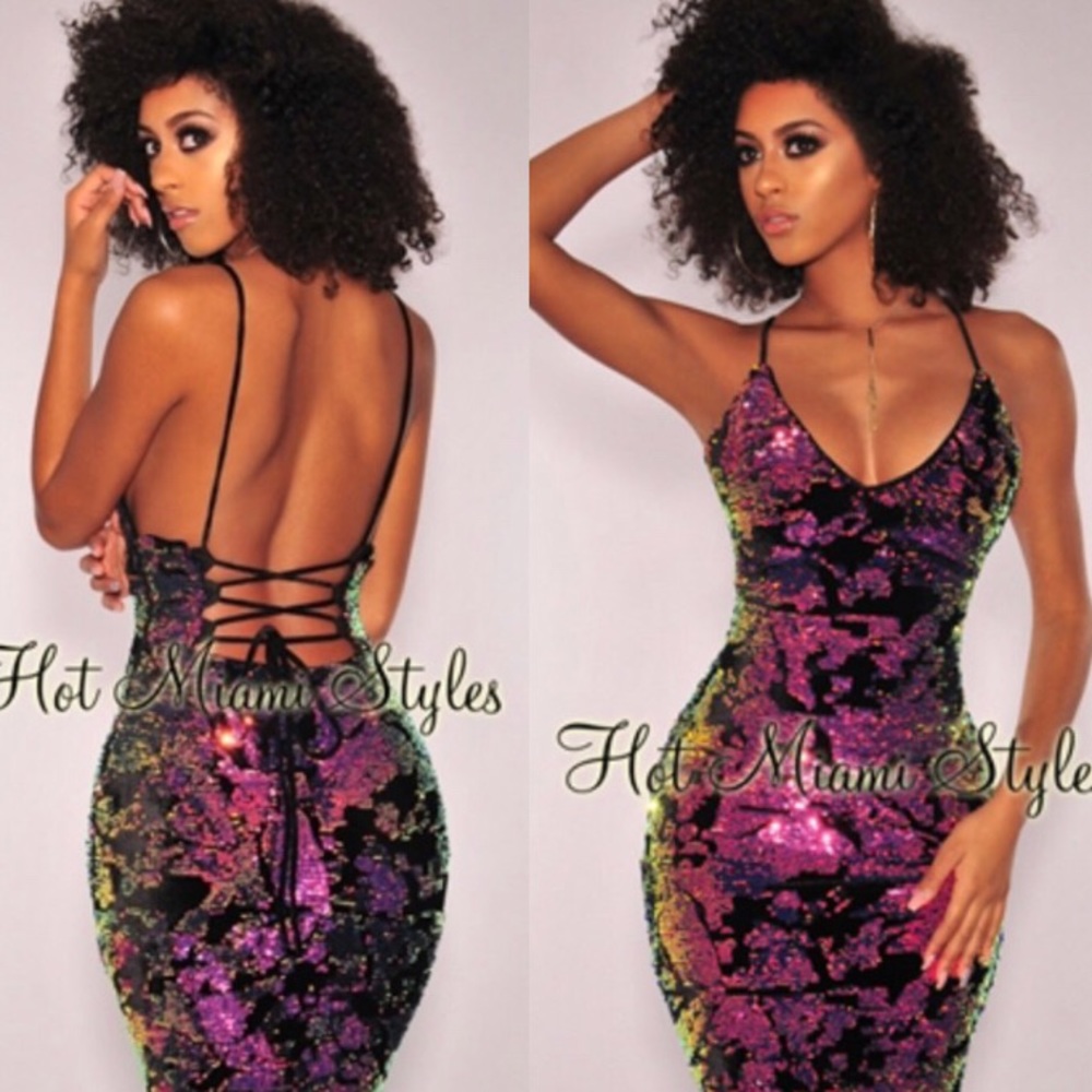 Hotmiamistyles Iridescent Sequin Dress